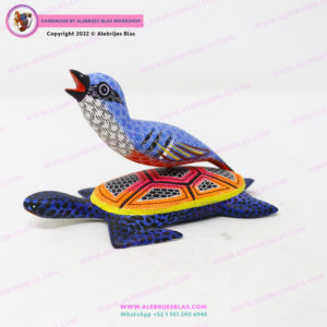 Alebrije Amigos Tortuga y Pájaro Cantor I - Imagen 4