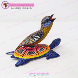 Alebrije Amigos Tortuga y Pájaro Cantor II - Imagen 3