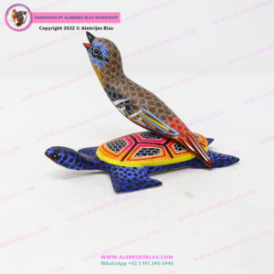 Alebrije Amigos Tortuga y Pájaro Cantor II - Imagen 5