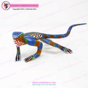 Figura Tallada y Pintada a Mano, Alebrije Iguana - Imagen 5