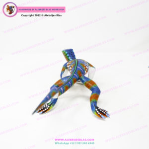 Figura Tallada y Pintada a Mano, Alebrije Iguana - Imagen 6