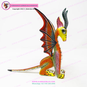 Escultura Artesanal de Madera, Alebrije Dragón Inocente 2 - Imagen 3