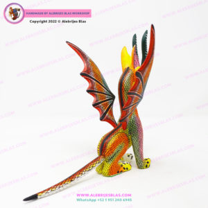 Escultura Artesanal de Madera, Alebrije Dragón Inocente 2 - Imagen 4