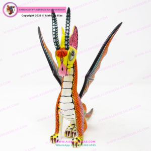 Escultura Artesanal de Madera, Alebrije Dragón Inocente 2 - Imagen 6