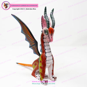 Escultura Artesanal de Madera, Alebrije Dragón Inocente 5