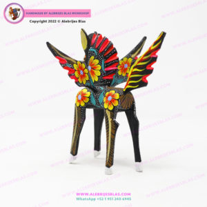 Mexican Folk Art, Kit de 3 Alebrijes Pegaso Floreado - Imagen 3