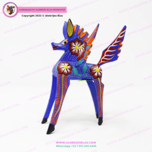 Mexican Folk Art, Kit de 3 Alebrijes Pegaso Floreado - Imagen 6