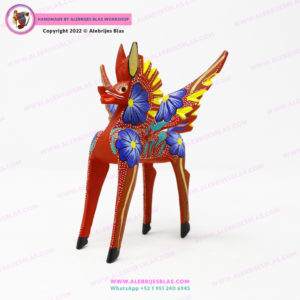 Mexican Folk Art, Kit de 3 Alebrijes Pegaso Floreado - Imagen 8