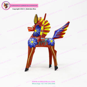 Mexican Folk Art, Kit de 3 Alebrijes Pegaso Floreado - Imagen 9