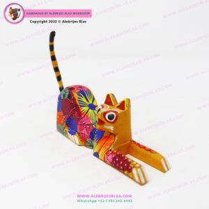 Arte Zapoteco, Tallado en Madera, Kit 5 Alebrijes Gatitos - Imagen 5