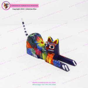 Arte Zapoteco, Tallado en Madera, Kit 5 Alebrijes Gatitos - Imagen 4