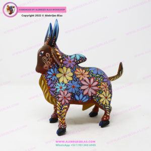 Escultura Artesanal Oaxaqueña, Alebrije Toro Cebú - Imagen 10