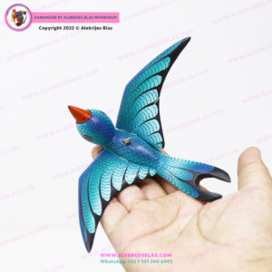 Figura de Madera Artesanal, Alebrije Golondrina Viajera - Imagen 6