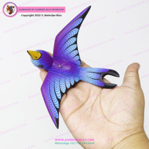 Figura de Madera Artesanal, Alebrije Golondrina Viajera - Imagen 7