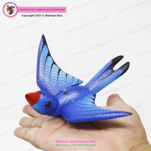 Figura de Madera Artesanal, Alebrije Golondrina Viajera - Imagen 8
