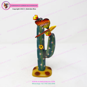 Talla de Madera, Alebrije Cactus con Mariposa III - Imagen 5