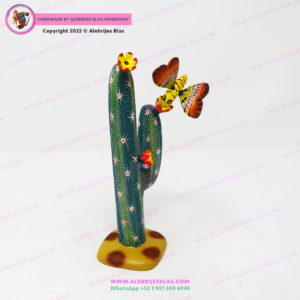 Talla de Madera, Alebrije Cactus con Mariposa III - Imagen 6