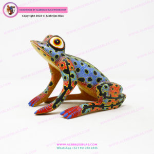 Talla de Madera Alebrije Rana Toro III - Imagen 4
