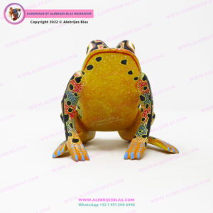 Talla de Madera Alebrije Rana Toro V - Imagen 4