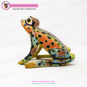Talla de Madera Alebrije Rana Toro VI - Imagen 4