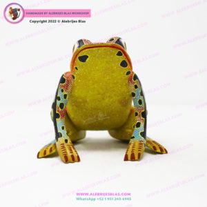 Talla de Madera Alebrije Rana Toro VI - Imagen 5