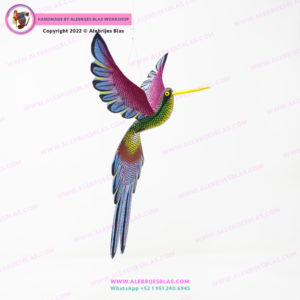 Figura Tallada y Pintada a Mano, Alebrije Colibrí I