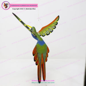 Figura Tallada y Pintada a Mano, Alebrije Colibrí II - Imagen 5
