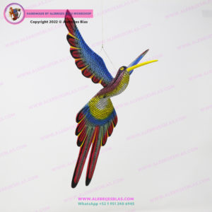 Figura Tallada y Pintada a Mano, Alebrije Colibrí III - Imagen 3