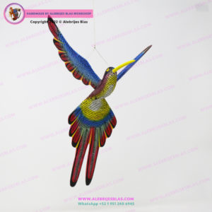 Figura Tallada y Pintada a Mano, Alebrije Colibrí III - Imagen 5