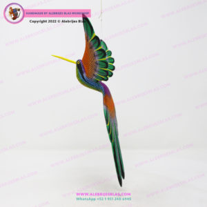 Figura Tallada y Pintada a Mano, Alebrije Colibrí IV - Imagen 3