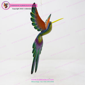Figura Tallada y Pintada a Mano, Alebrije Colibrí IV - Imagen 4