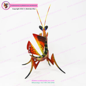 Alebrije Mantis Religiosa 1, Escultura Artesanal Oaxaqueña Hecho a Mano - Imagen 4