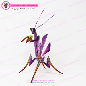 Alebrije Mantis Religiosa 3,  Escultura Artesanal Oaxaqueña Hecho a Mano - Imagen 3