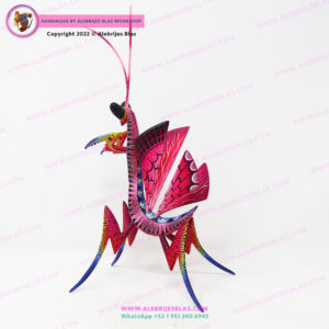 Alebrije Mantis Religiosa 4,  Escultura Artesanal Oaxaqueña Hecho a Mano - Imagen 4