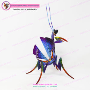 Alebrije Mantis Religiosa 5,  Escultura Artesanal Oaxaqueña Hecho a Mano - Imagen 5