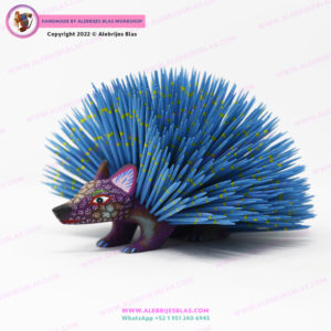 Escultura Artesanal Oaxaqueña, Figura de Madera Puercoespín - Imagen 5