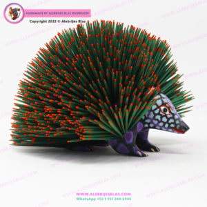 Escultura Artesanal Oaxaqueña, Figura de Madera Puercoespín 2 - Imagen 3